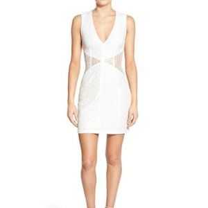 Missguided White Sleeveless Cut Out Lace Mini Dress NWOT US 4